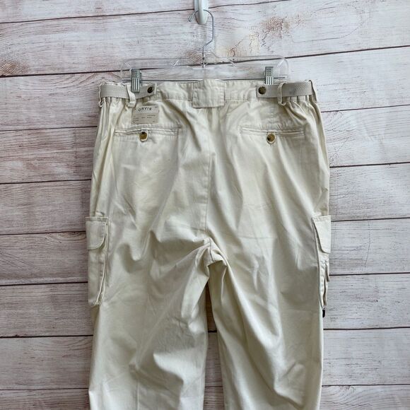 NEW WITH TAGS ORVIS 14 POCKET EXPEDITION CARGO PANTS IN CREAM - Picture 6 of 9